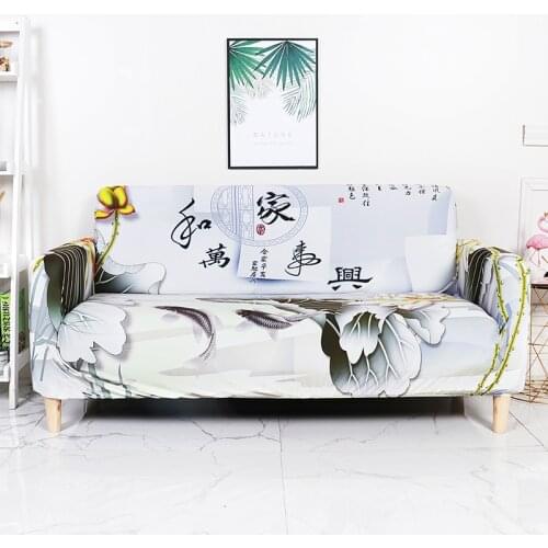 Chinese Flowers Sofa Slipcovers Tight Wrap All-inclusive Slip-resistant Elastic Cubre Sofa Towel Corner Sofa Cover Couch Cove