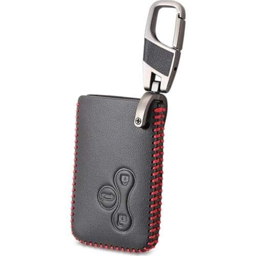 Smart Key Leather Case for Renault Megan R.S. Scenic Car Key Card Cover Protection Holder