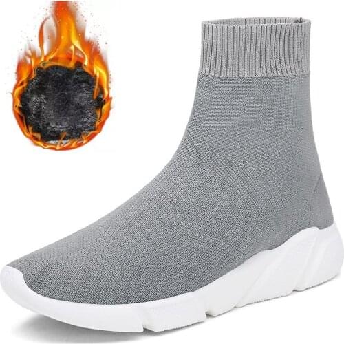 Big Number Hightop Light Weight Sport Shoes Men High Top Sneakers Men Sports Shoes Women Socks Sneakers for Running Gray E-626