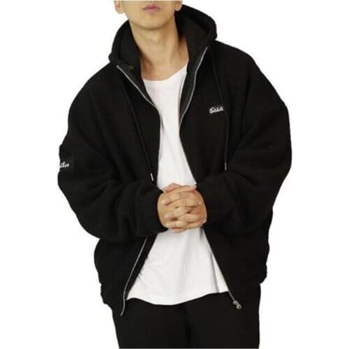 2020 New Fashion Trendy Brand Winter Thick Velvet Zpper Hoodie Mens Outdoor Fitness Leisure Jogging Sports Jacket