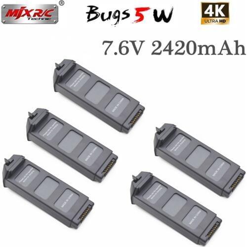 Upgrade 7.6V 2420mAh LiPo Battery For MJX R/C Bugs 5W B5W 4K RC Quadcopter Spare Parts 7.4v Drone Battery For X5 Pro Battery