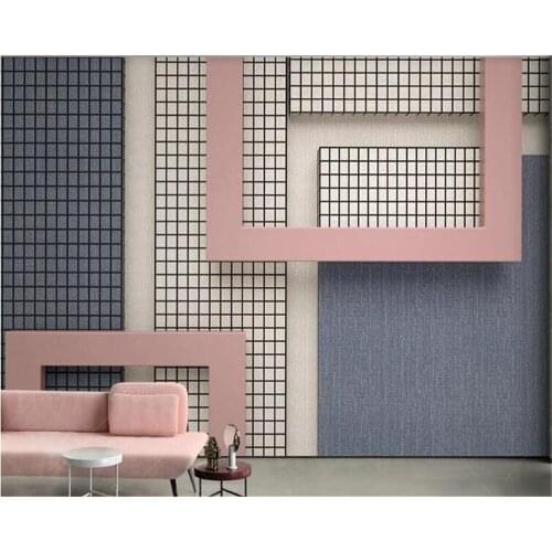 Beibehang Custom wallpaper modern natural simple Nordic geometric square 3d background wall painting decoration papel de parede