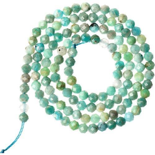 Wholesale of 3-2mm Faceted Multicolor Amazonite Stone Loose Beads 15inch For Bracelets Necklace jewelry Making Design H545