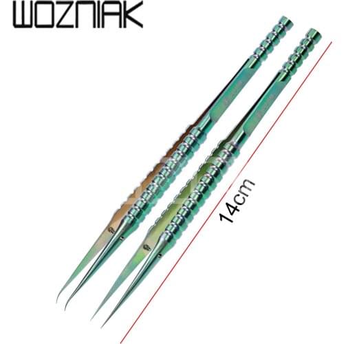 2UUL Curved/Straight Head Titanium Alloy Tweezers For Mobile Phone Repair Special Microscope Fngerprint Fly Line