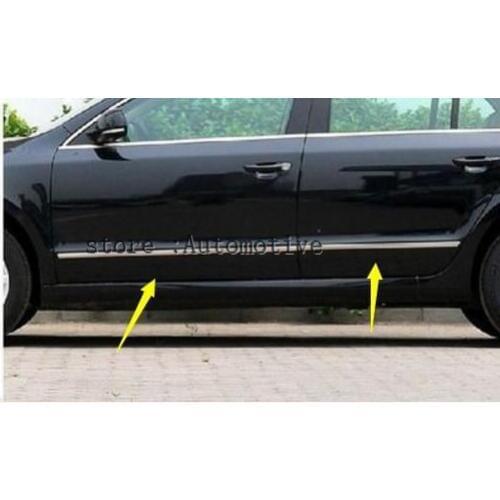 Stainless steel side door body molding stripe 4pcs for Skoda koda Superb 2009 2010 2011 2012 2013
