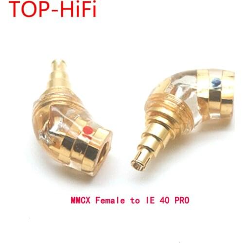 TOP-HiFi Pair Gold Plated Headphone Plug for IE40 IE 40 PRO Male to MMCX/0.78mm Female Converter Adapter