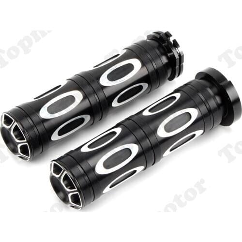 25MM Hand Grips Black Cut Motorcycle Handlebar Grip For Harley Sportster XL883 XL1200 XR Touring Softail Fatboy UNDEFINED