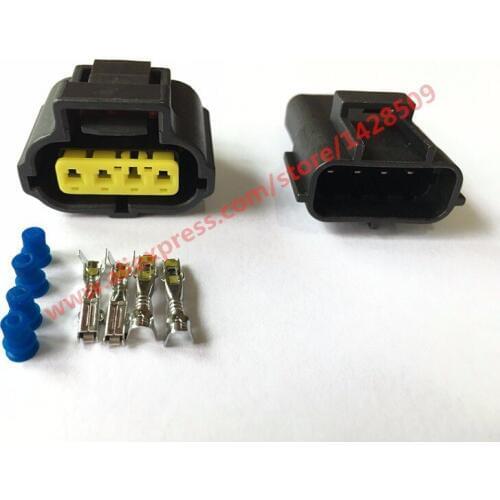 5 Sets AMP Tyco 4 Pin Throttle Sensor Plug 1JZ-GTE 2JZ-GTE 1UZ 3SGE TPS Wire Connector Female Male For Toyota 178399-2 184046-1