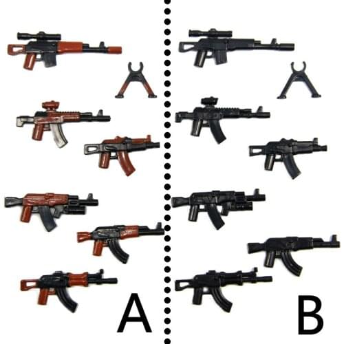 Compatible Military Figures Equipment Arms Assembly Accessories Weapon Bag Printing Children Toys