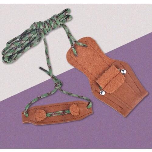 Archery Cow Leather Bow Stringer Bow Install Rope Cord Hunting Long Traditional Recurve Bowstring Rope