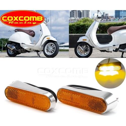 LED Amber Motorbike CNC Aluminum Turn Signal Indicator Blinker Flasher Light For Piaggio Vespa GTS 300 Sprint 150 Primavera 150