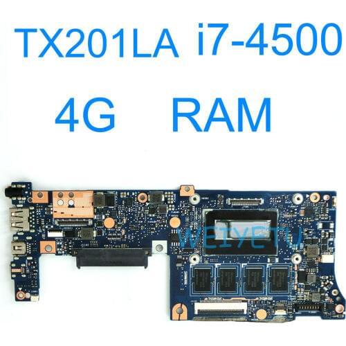 TX201LA With I7-4500 Onboard 4G RAM Motherboard For ASUS TX201LA TX201L TX201 Laptop Notebook Mainboard