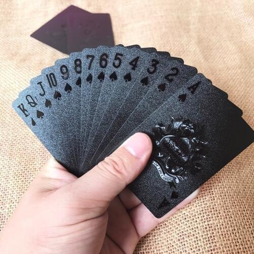 Waterproof Black Building Back Plastic Playing Cards Collection Black Diamond Poker Cards Creative Gift Standard Size Bridge