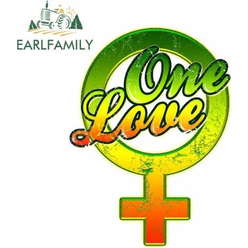 EARLFAMILY 13cm x 9.5cm Funny Car Stickers for One Love with Women Symbol Personality Wall Laptop Vinyl Decals Waterproof Wrap