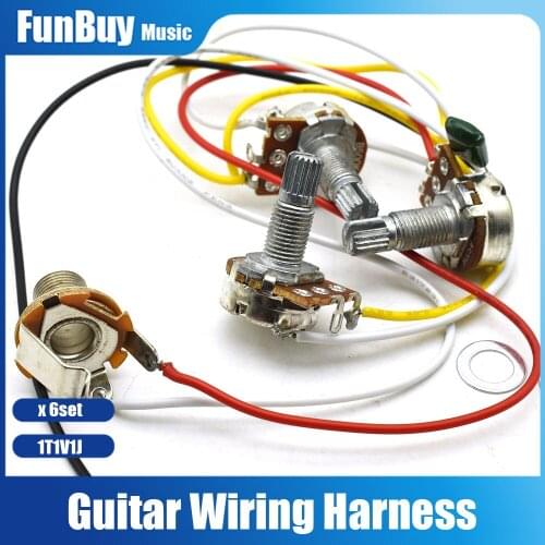 6set JB Bass Guitar Electronic Circuit Wiring Harness-Prewired 2V1T 250k Pots Bass Guitar Accessories