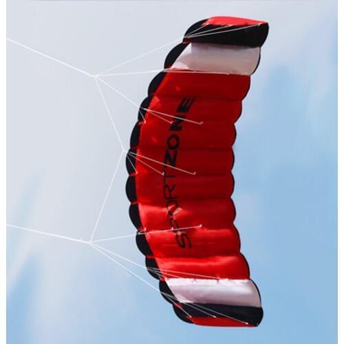 1.8m Dual Line Parachute Stunt Kite Outdoor Fun Fly with Flying Tool Parafoil Kite Outdoor Beach Fun Sport Good Flying Kite Toy