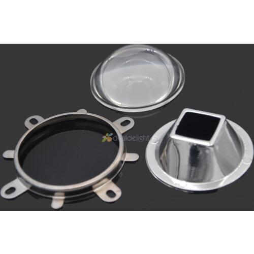 1 Set 57mm Water Clear Glass Lens + 58mm Reflector Collimator Base Housing + Fixed bracket for 20W-100W LED Lights Lamp