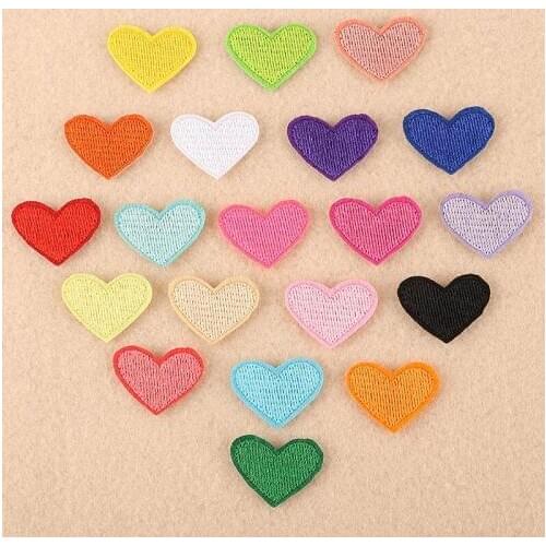 10pcs Heart Shaped Embroidered Cloth Paste Handmade Craft Sewing Garment Materials Clothes Bags and Shoes Clothing Accessories