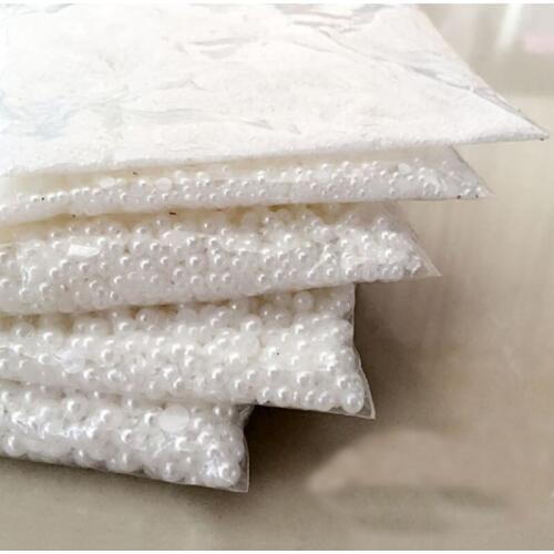 10000pcs or 5000pcs Nail Art Half Flat Back Beads White Color Pearls Patterns Acrylic for Nails Tips Decoration Wholesale