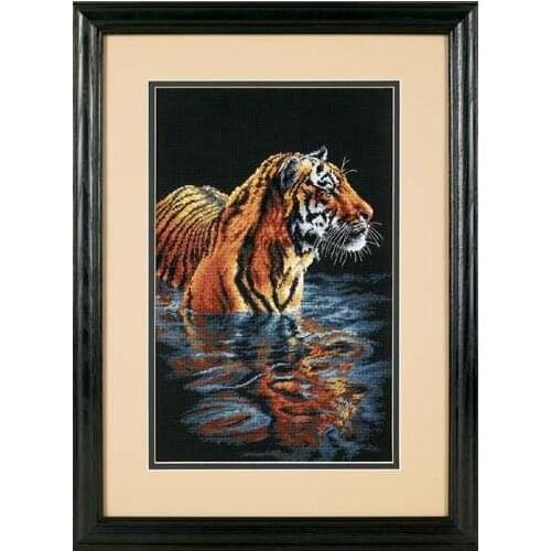 14/16/27/18/27 Gold Collection Lovely Counted Cross Stitch Kit Tiger Chilling Out in Water Cooling Bath Bathing dim 35222