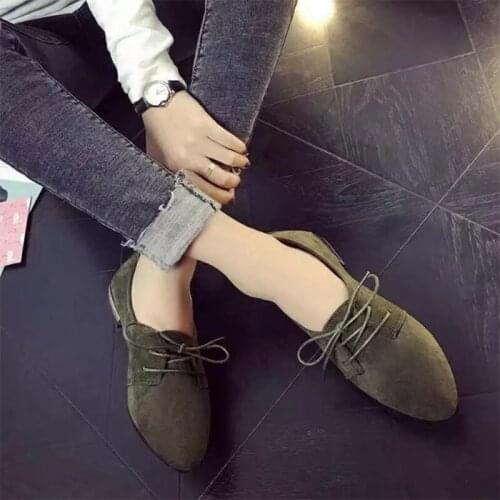 2021 New Candy Color Womens Shoes Plus Size Flats Womens Shoes Lacing Spring Fall Womens Shoes Fashion Casual Shoes