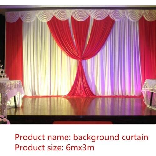 3M high x6M wide(10ftx20ft) swags for backdrop party background valance wedding backcloth stage curtain with sequins draps