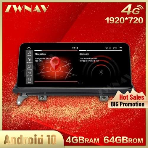 4G 1920*720 Touch screen Android 10.0 Car Multimedia Player For BMW X5 X6 E70 71 2007-2013 Gps navi Audio Radio stereo head unit