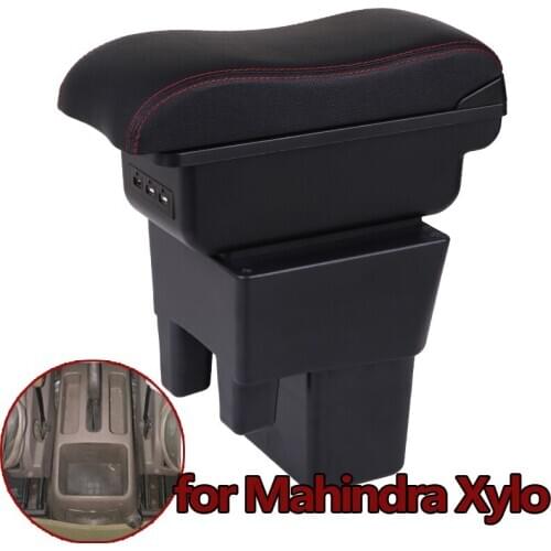 For Mahindra Xylo E4 accessories car armrest box leather arm rest usb storage center console styling interior decoration