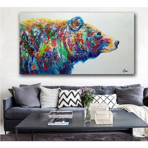 Large Size diamond Printing sale Canvas Painting Animal Color Bear Aisle Wall Art mosaic diamond Pictures for Living Room decor