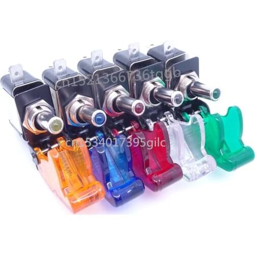 12V car modified ignition button switch with cover racing power switch instrument switch car light switch 20A