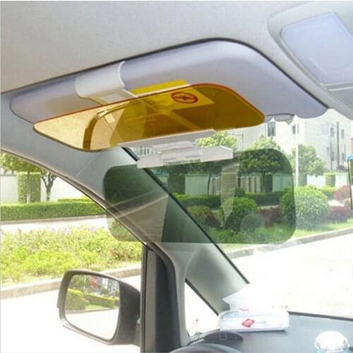 Car Sunshade Day Night Sun Visor mirror Anti-dazzle Clip-on Driving Vehicle Shield Clips on to most sun visors