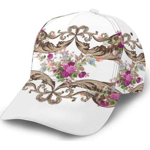 Noisydesigns Unisex Fashion Baseball Cap Luxury Floral Pattern Women Sun Cap For Black White Girls Party Summer Visor Feminino