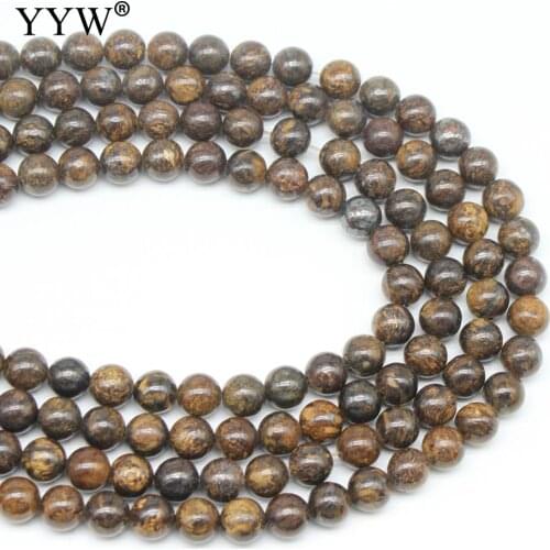 Natural Bronzite Stone Beads,creative jewelry, Round, DIY & different size for choice, coffee color, Sold Per 38 cm Strand