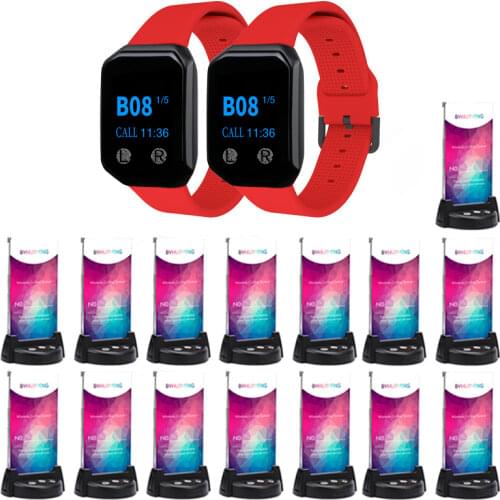 BYHUBYENG Watch Receiver Acrylic Restaurant Table Menu Card For Call Button Pager Customer Water Proof Guest Paging