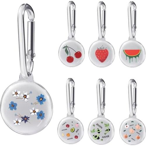 For Apple Airtags Protective Cover Flower Case For Air Tag Locator Tracker Anti-lost Device Keychain Sleeve TPU Clear Funda Case