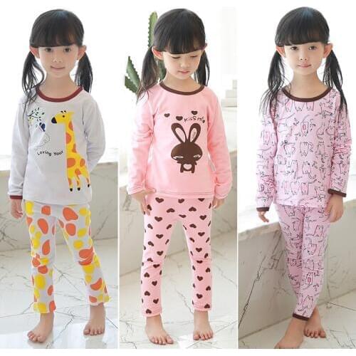 2019 Spring New Girl Clothing Set Baby Pajamas Children Boy Sleepwear Cute Pijamas Set Kids Girl Cartoon Clothes Set Nightwear