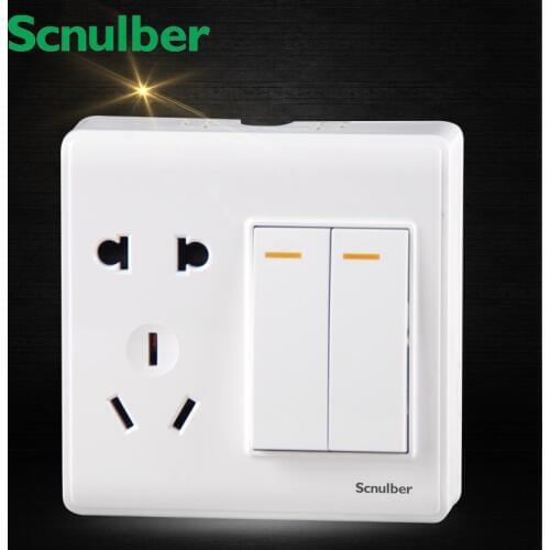10A 250V two 2 gang two 2 way elegant light wall switch with shutter 2 pin US and 3 pin AU socket outlet