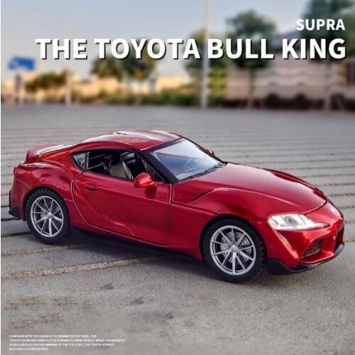 Hot 1:32 scale wheels diecast car metal model with light and sound all new toyota Supra sport car pull back vehicle alloy toys