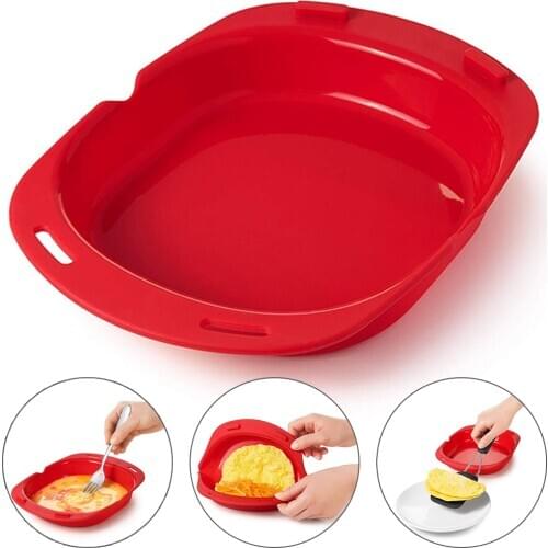 Microwave Oven Silicone Omelette Mold Omelet Rice Making Tool Omurice Mould Egg Roll Baking Tray Egg Roll Maker Steamer