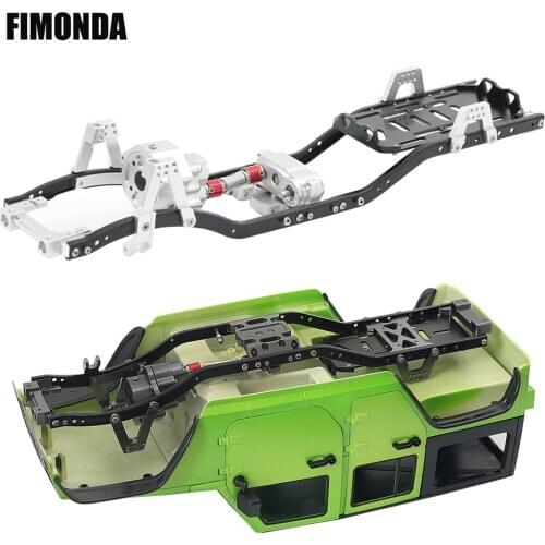 313mm Wheelbase Front Planetary Gear Transmission All Metal Chassis Frame for 1/10 RC Crawler Car Axial SCX10 & SCX10 II 90046