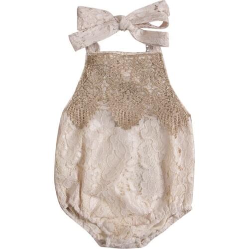 0-24M Summer Baby Girl Lace Jumpsuit Infant Ruffle Tassel Sleeveless Romper Toddler Backless Clothes Newborn Sunsuit