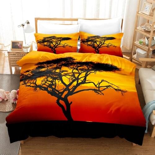 Sunset Bedding Set Spain Majorca View Duvet Cover Set 3pcs Natural Scenery Bed Cover Beautiful Landscape Bread Full Size Bedding