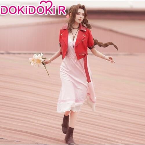 DokiDoki-R Game FFVII Aerith Gainsborough Cosplay Costume Women Final Fantasy VII Cosplay Aerith Gainsborough Costume