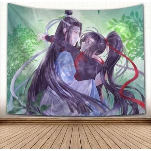 Beautiful Mo Dao Zu Shi Anime Tapestry Wall Hanging Fabric Tapestry Art Home Decoration Sleeping Pad Wall Carpets Dorm Decor