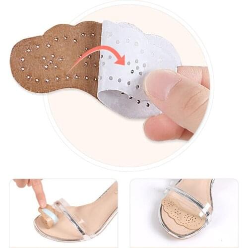 Summer Premium Pigskin Leather Anti-Skid Sticker for High Heels Non-slip Inserts In Forefoot Self-adhesive Gel Insoles Foot Pad
