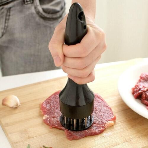 Hot Professional Meat Tenderizer Needle With Stainless Steel Blades Kitchen Cooking Tools Tender Meat Hammer For Beef Steak