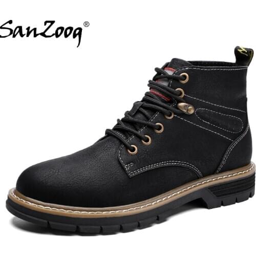 Spring Autumn Men Leather Ankle Boots Casual Shoes Bottine Homme Cuir Botines Hombre 2021 New Arrival