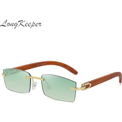 Punk Rimless Glasses Men Sunglasses 2021 Trendy Vintage Shades Square Sun Glasses Frameless Gradient Fashion Eyewear Oculos