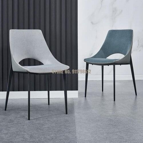 Nordic light luxury minimalist dining chair home modern minimalist dining stool technology cloth backrest makeup chair dining ta