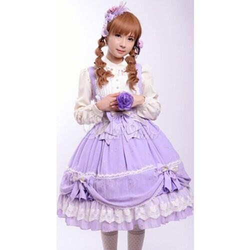 New Summer Japanese Harajuku Purple Pettiskirt Bow Stitching Cute Girl Fashion Lolita Temperament Kawaii Sweet Dress
